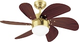 thumbnail of Deckenventilator Turbo Swirl Messing 76 cm mit Licht 76