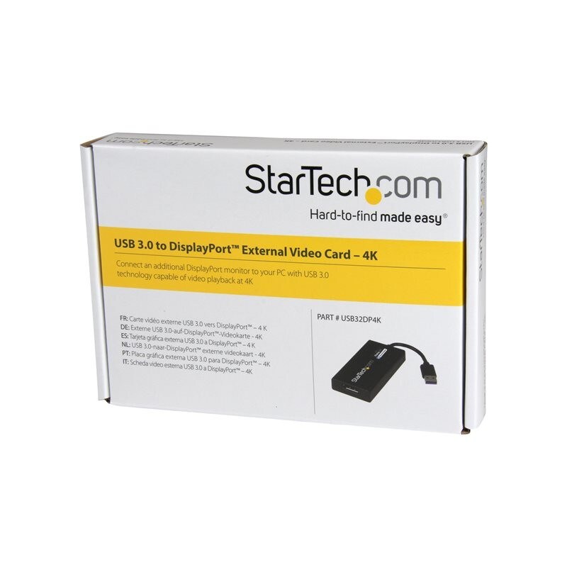 StarTech.com USB 3.0 to 4K DisplayPort External Multi Monitor Video Graphics Adapter Externer Videoadapter DisplayLink DL-5500 Schwarz