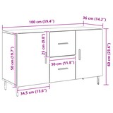 thumbnail of vidaXL Sideboard Schwarz Eiche 100x36x60 cm Holzwerkstoff