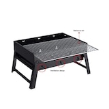 thumbnail of Barbacoa de carbón portátil plegable para BBQ con parrilla 43x29x20cm