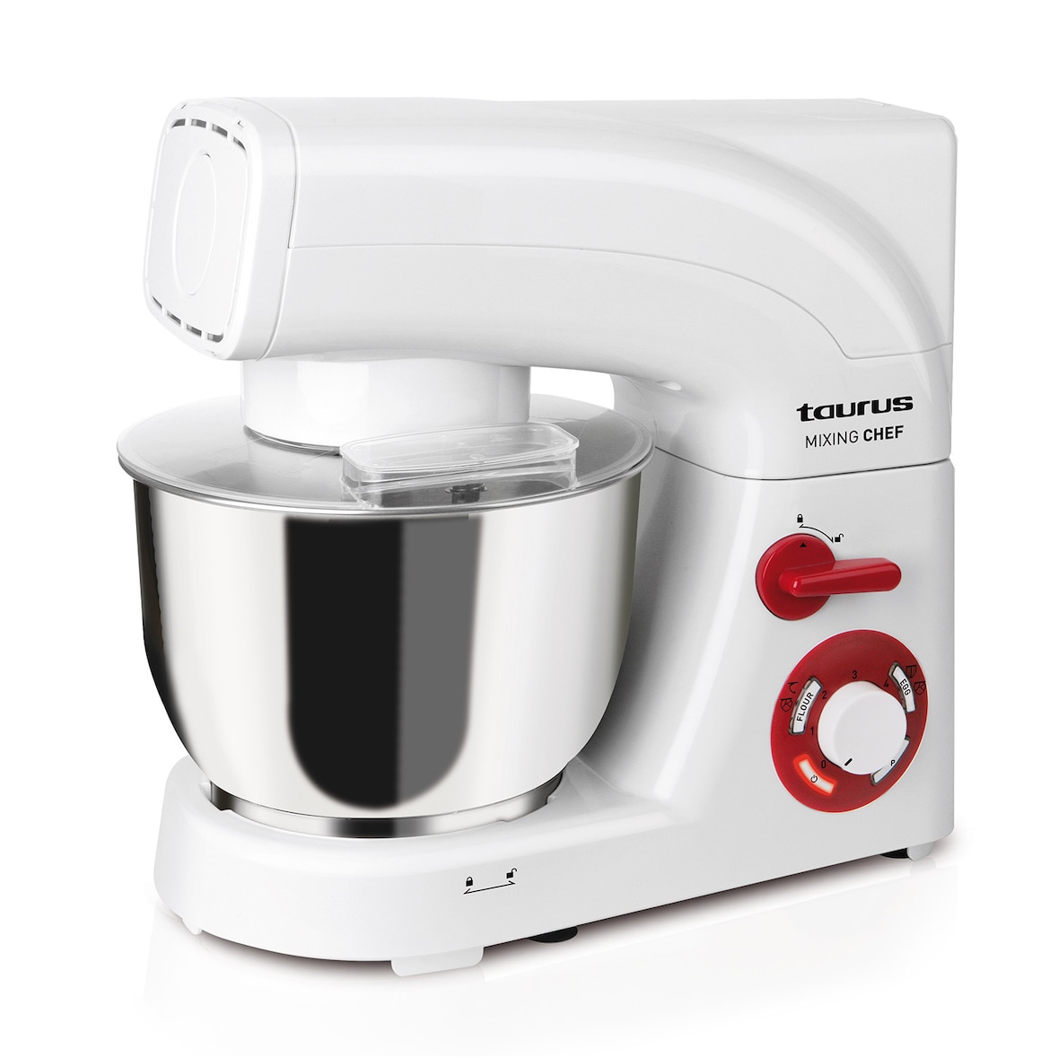 Taurus Mixing Chef Batidora amasadora de 1200W con bol de 5.5L, 6 velocidades + función turbo, 2 programas electrónicos