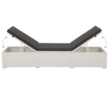 thumbnail of Helloshop26 - Transat chaise longue bain de soleil lit de jardin terrasse meuble d'extérieur avec coussin résine tressée blanc 02_0012506