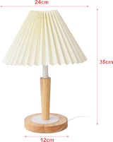thumbnail of Helloshop26 - Tischleuchte 35 cm cremeweiß Holzoptik