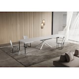 thumbnail of Mesa extensible Niket 140/400x90 cm fresno blanco con patas blancas