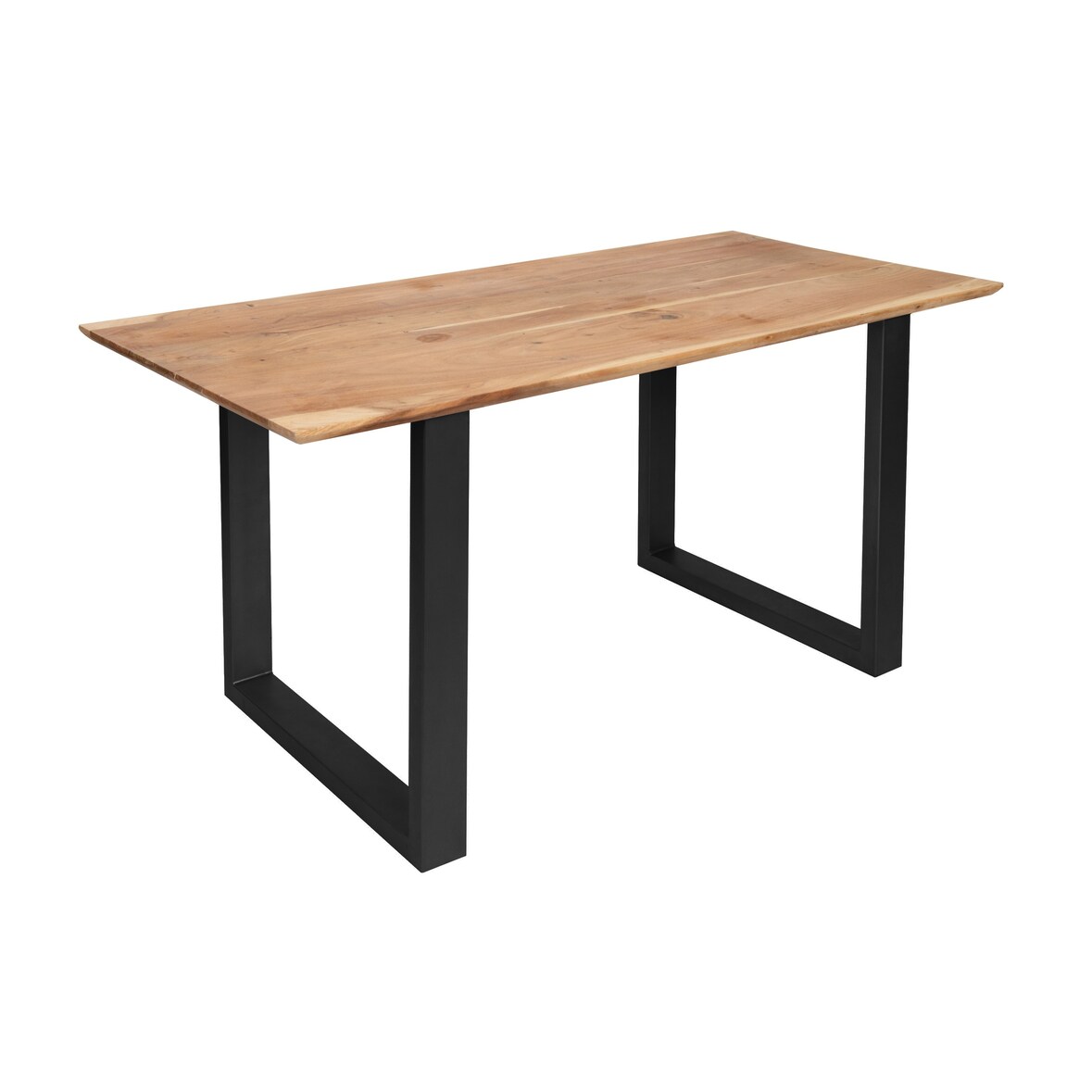 Esstisch 280 x 100 cm Akazie massiv naturfarben Schweizer Kante U-Gestell ATLANTA