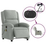 thumbnail of vidaXL Massagesessel Elektrisch Hellgrau Samt
