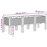 thumbnail of Helloshop26 - Fioriera rialzata per piante fiori patio giardino con gambe 120 x 40 x 42 cm PP grigio 02_0038150