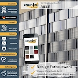 thumbnail of zaun|zu® Sichtschutzstreifen Rille für Doppelstabmatten Zaunblende Bordeauxrot 35m