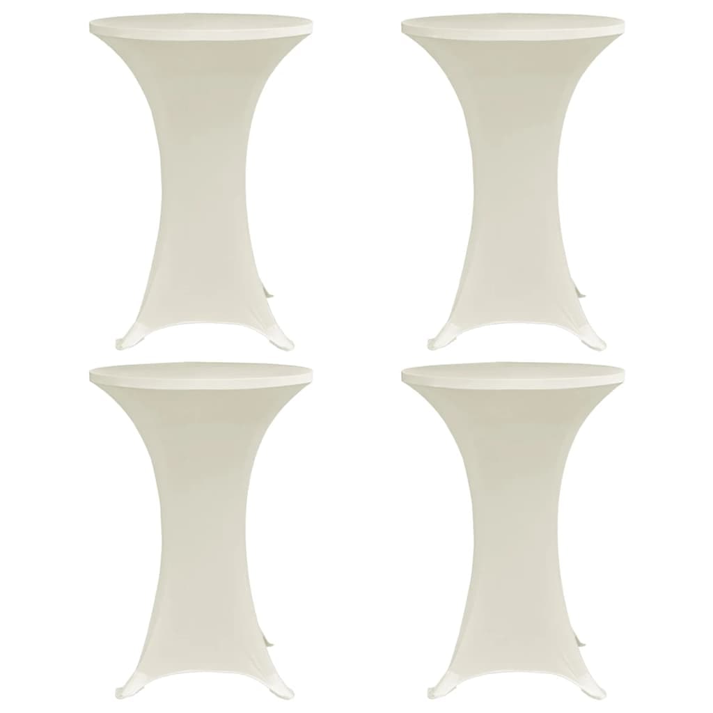 Tischhussen für Stehtische 4er Set AMAU Stretchhusse Ø80 cm cremefarben | Hussen elastisch Stehtischhusse Stehtisch-Abdeckung