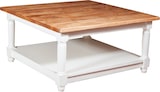 thumbnail of BISCOTTINI Rustikaler couchtisch aus massivem lindenholz mit weißer platte, natürliches finish, made in italy 90x90x45 cm