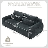 thumbnail of Merax 2-Sitzer Sofa mit USB-Ladeanschluss & Seitentasche, hochfedernder Schaumstoff, Samt, Grau