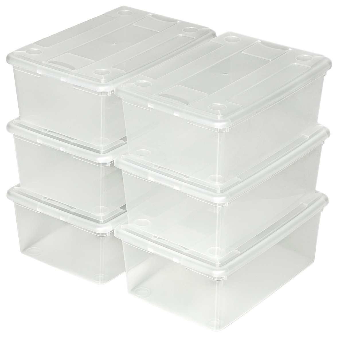 tectake 2 set di 6 contenitori per scarpe, 33x23x12cm - trasparente - 402005