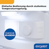 thumbnail of Exquisit Kühlschrank ohne Gefrierfach, EEK: C, 118 Liter, 4-Sterne-Gefrierfach, Gemüseschublade, Türanschlag wechselbar, KS16-4-HE-040C weiss