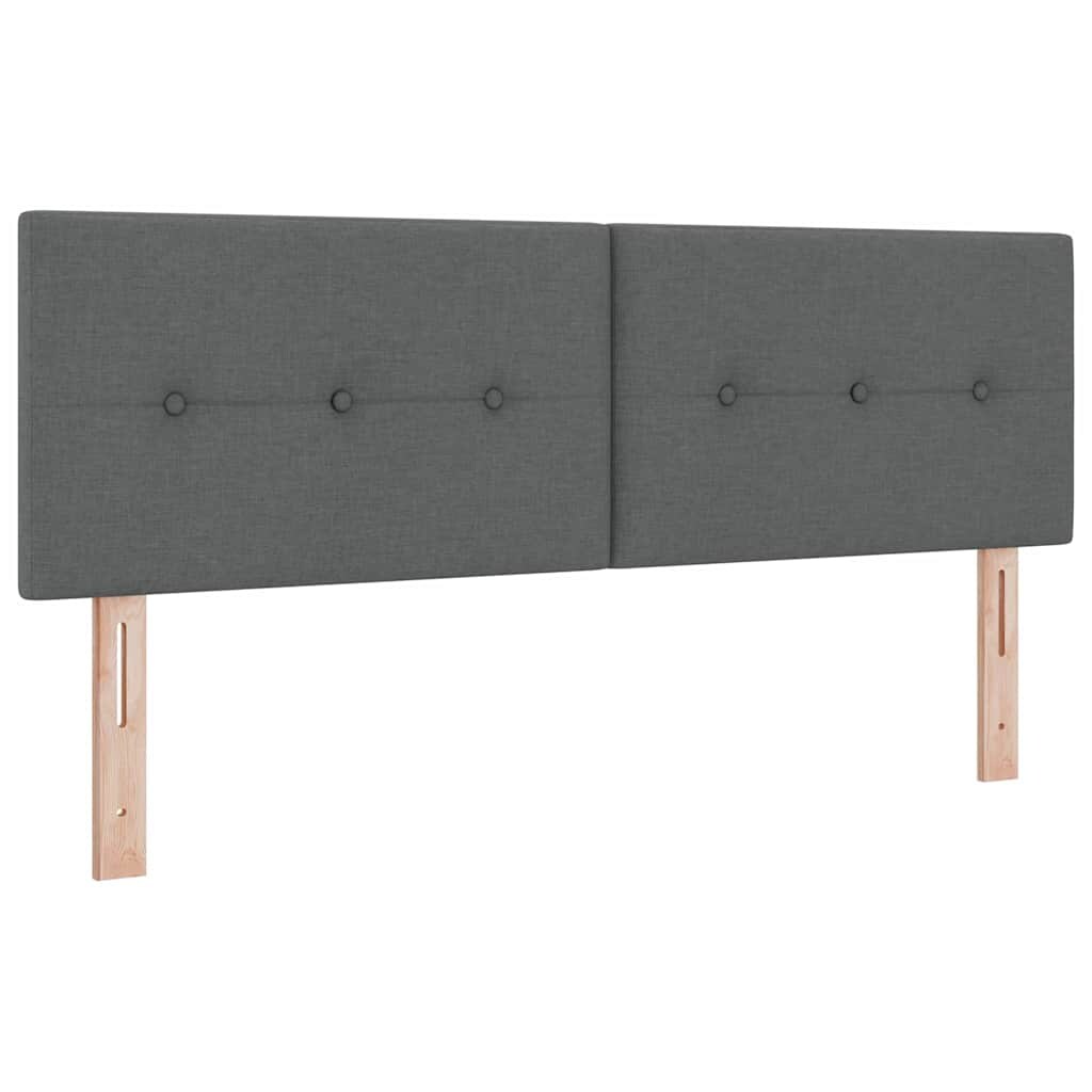 vidaXL LED-Kopfteil mit LED -Streifenleuchten Dunkelgrau 160 cm Stoff