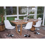 thumbnail of Set van 6 draaistoelen Malmö T501, keukenstoel, in hoogte verstelbaar, kunstleer ~ wit, voet chroom