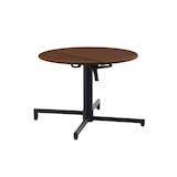 thumbnail of METRO PROFESSIONAL Bistrotisch 3in1 klappbar Aveiro, Stahl, Holz-Effekt-Druck, Ø 60 cm, höhenverstellbar (42/74/110 cm), dunkelbraun/schwarz