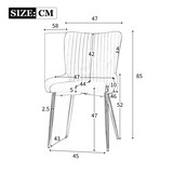 thumbnail of Esszimmerstuhl 4er Set Samt Beige+Gold 85x47x58 cm mit bequemer Rückenlehne, stabilem Metallgestell, vielseitig als Lounge Stuhl nutzbar