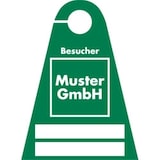 thumbnail of Besucherausweis mit weißem Firmeneindruck, Kunststoff transparent, 120x165 mm