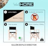 thumbnail of WellHome - Sedia Sunset rifinita senza vernice-tela nera 51x46x86 cm