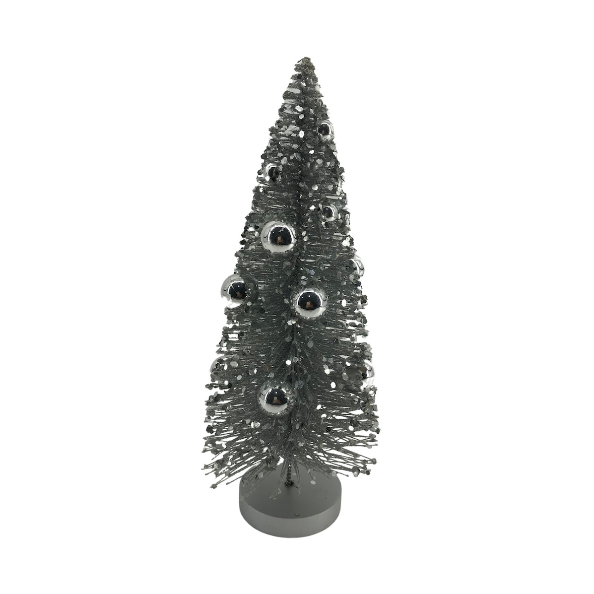 Tarrington House Weihnachtsbaum, Kunststoff, 11.4 x 11.4 x 32 cm, dekoriert, silber