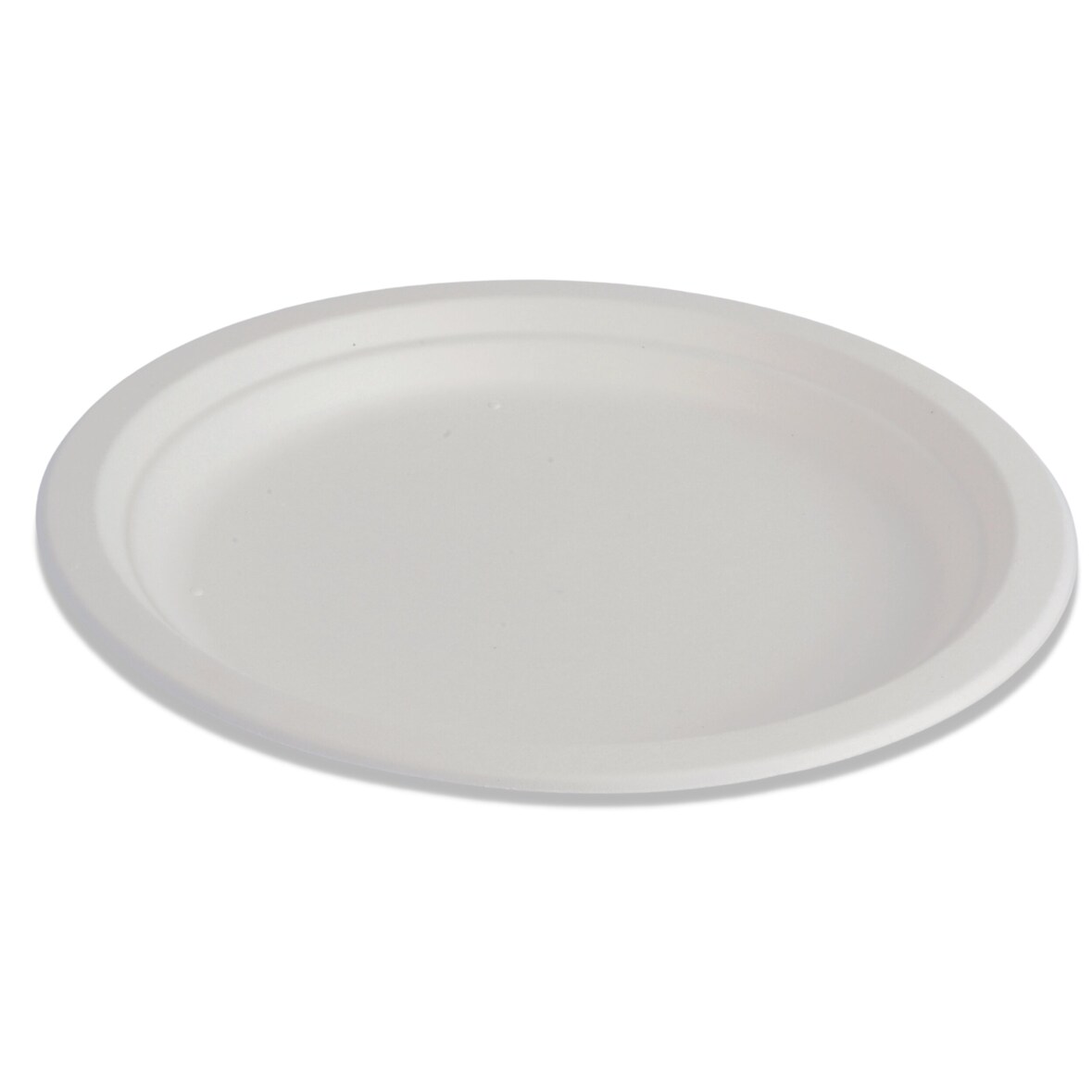 BIO Teller, rund Weiß Ø18cm aus Zuckerrohr Zuckerrohrteller Einwegteller  1000 Stück