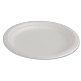 thumbnail of BIO Teller, rund Weiß Ø18cm aus Zuckerrohr Zuckerrohrteller Einwegteller  1000 Stück