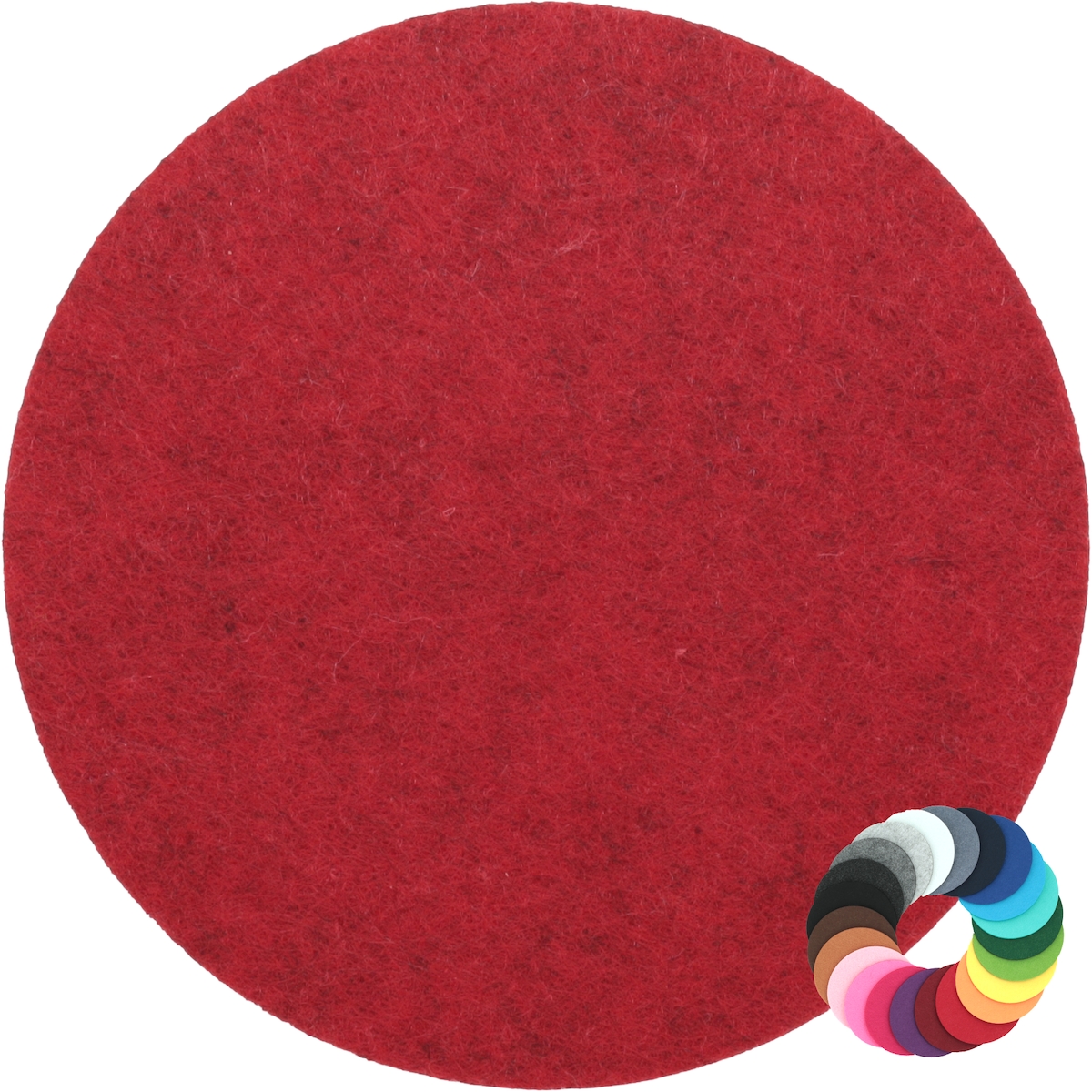 BIASTO - Premium Filz Untersetzer - rund 25cm - Farbe: rot-meliert (HF032). Design Glas-Untersetzer für Getränke, Tisch, Bar, Tasse, Vase