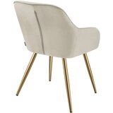 thumbnail of tectake Eetkamerstoel Marilyn, fluweellook, gecapitonneerd - creme/goud, Set van 4 - 405781