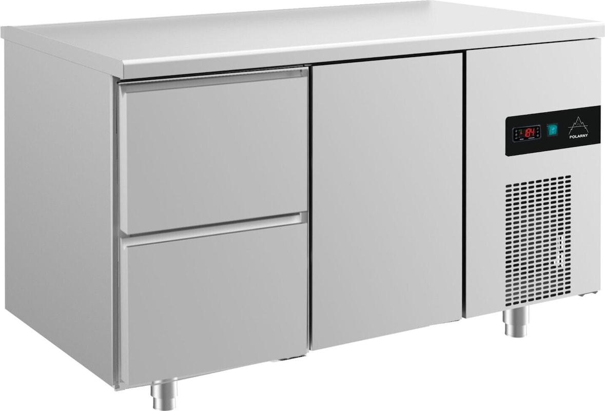 Gastro Kühltisch Umluftkühlung 2 Schubladen 1 Tür 1400x700x850mm -2/+8°C 281l