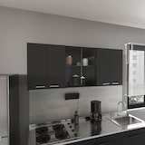 thumbnail of Armário de parede de cozinha com vidro 150 em melamina, com várias portas