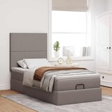 thumbnail of vidaXL Ottomane Bett mit Matratze & LEDs Taupe 90x200 cm Stoff
