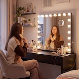 thumbnail of CLP Specchio Trucco Norlina con Bluetooth Metallo HBT: 62x80x14 cm nero con Bluetooth