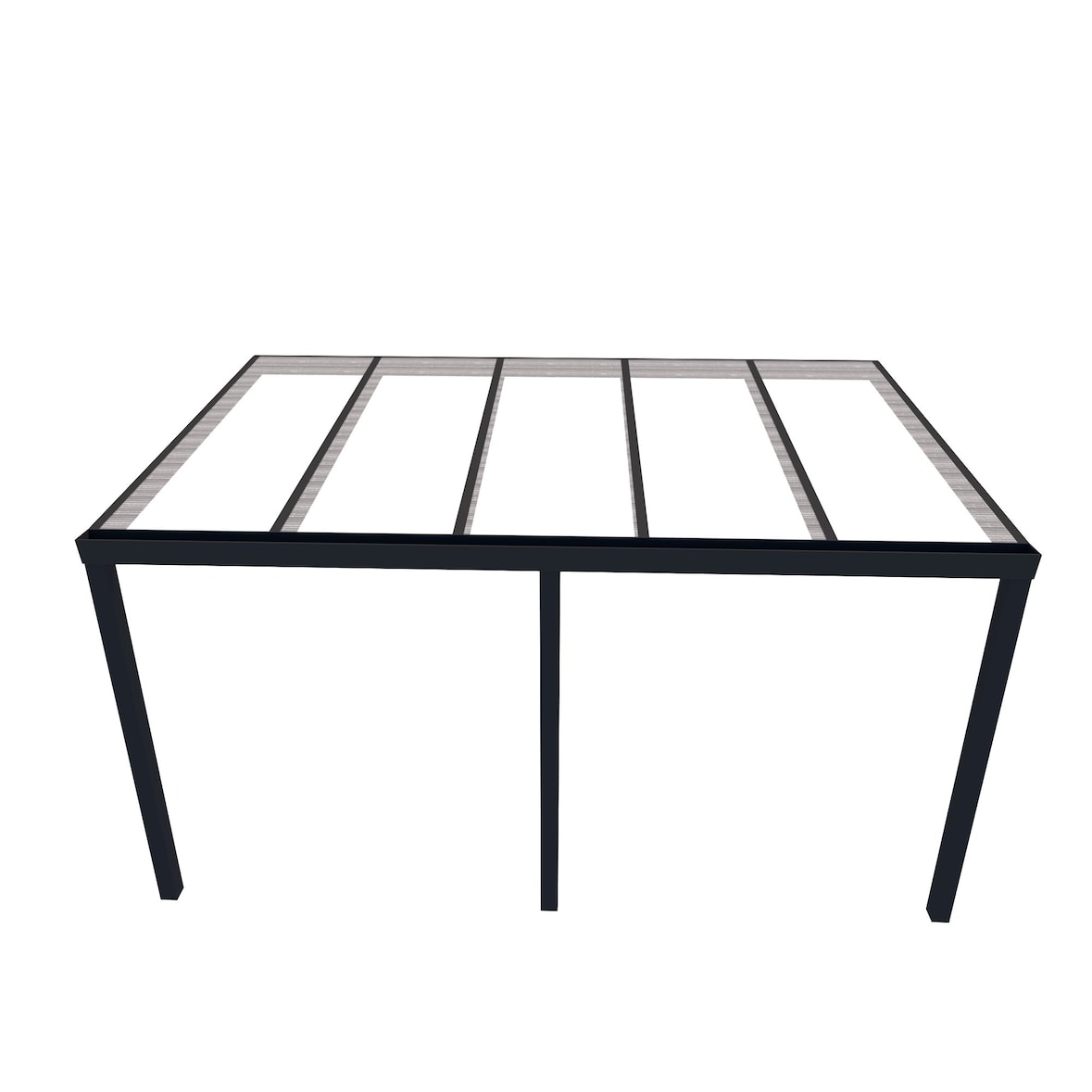 Schweng Terrassenüberdachung - Wandgebunden | 5x3m | Polycarbonat| Anthrazit| S350