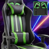 thumbnail of SVITA Stuhl Bürostuhl Schreibtischstuhl Drehstuhl Fußablage ergonomisch schwarz grün