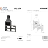 thumbnail of MF - BBQ-Modul KHIVA Plus mit seitlicher Ablage, Spüle, Wasserhahn & Feuerstelle. Dunkelgrau (164x58x246 cm). REF: M01026. Für den Außenbereich.