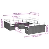 thumbnail of vidaXL 14-tlg. Garten-Sofagarnitur mit Kissen Schwarz Poly Rattan