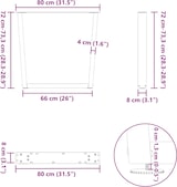 thumbnail of Helloshop26 - Set aus 2 verstellbaren V-förmigen Esstischbeinen 80 x 72-73,3 cm aus anthrazitfarbenem Stahl 02_0056936