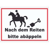 thumbnail of Bitte abäppeln Aufkleber Pferde, Reitplatz A6 (105x148mm)