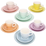 thumbnail of Spring 18tlg Kaffeeservice Steingut 6 Personen bunt Tassen Untertassen Teller