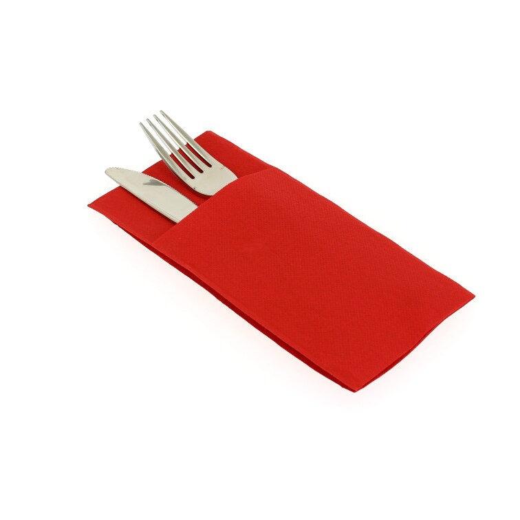 MONOUSO - Tovagliolo Portaposate di Carta 40x40cm Rosso (960 pezzi)