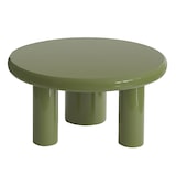 thumbnail of Table basse ronde 70 cm en MDF effet laqué vert olive