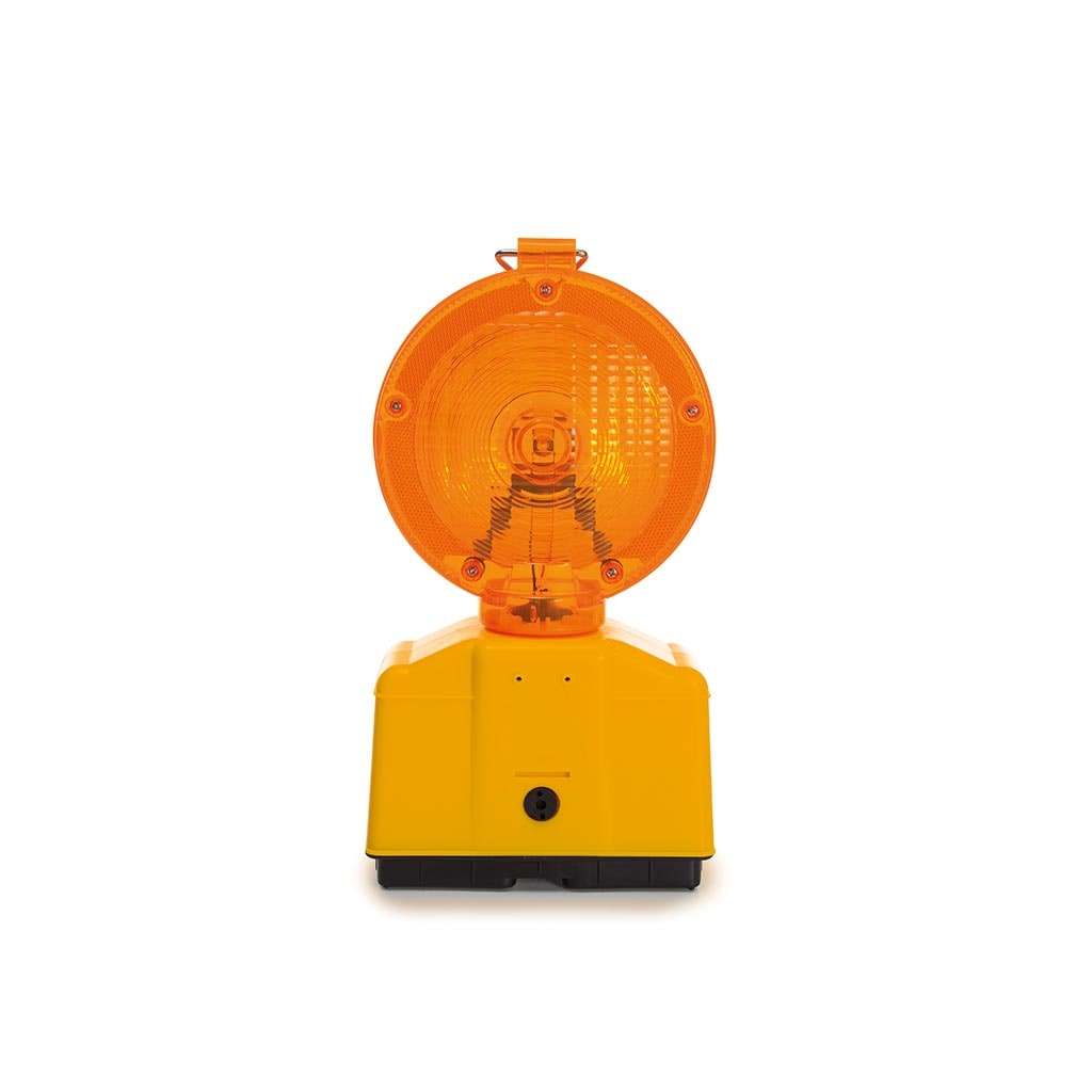 Perel Lampe de chantier LED orange, pour une grande visibilité sur le chantier ou dans les zones dangereuses