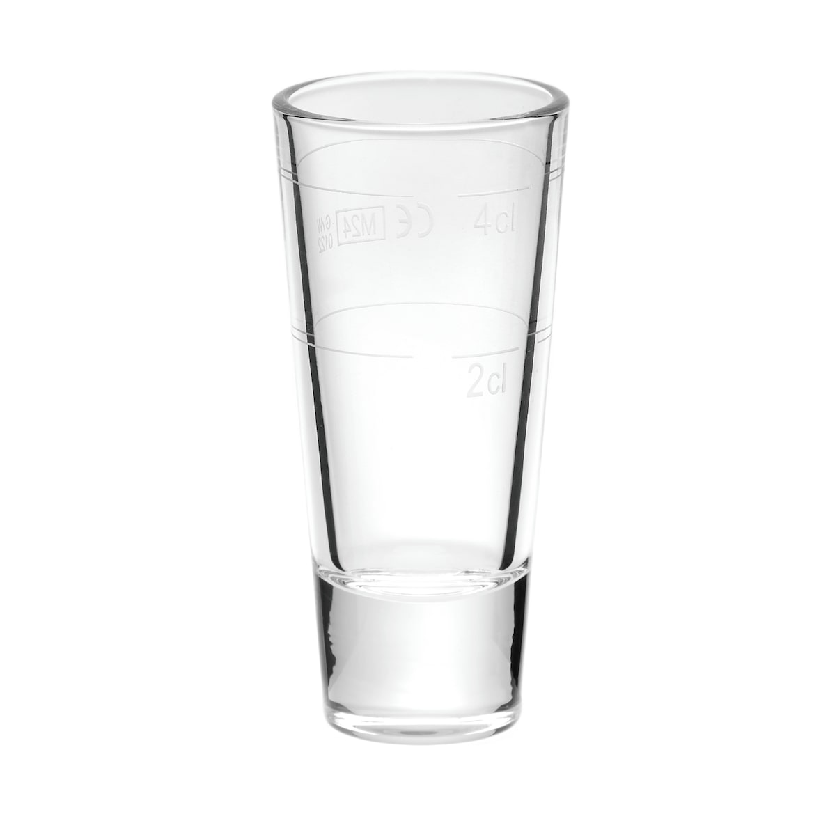 Van Well Shotglazen "Ideal" 2 + 4 cl, Witrand Doos met 12 stuks