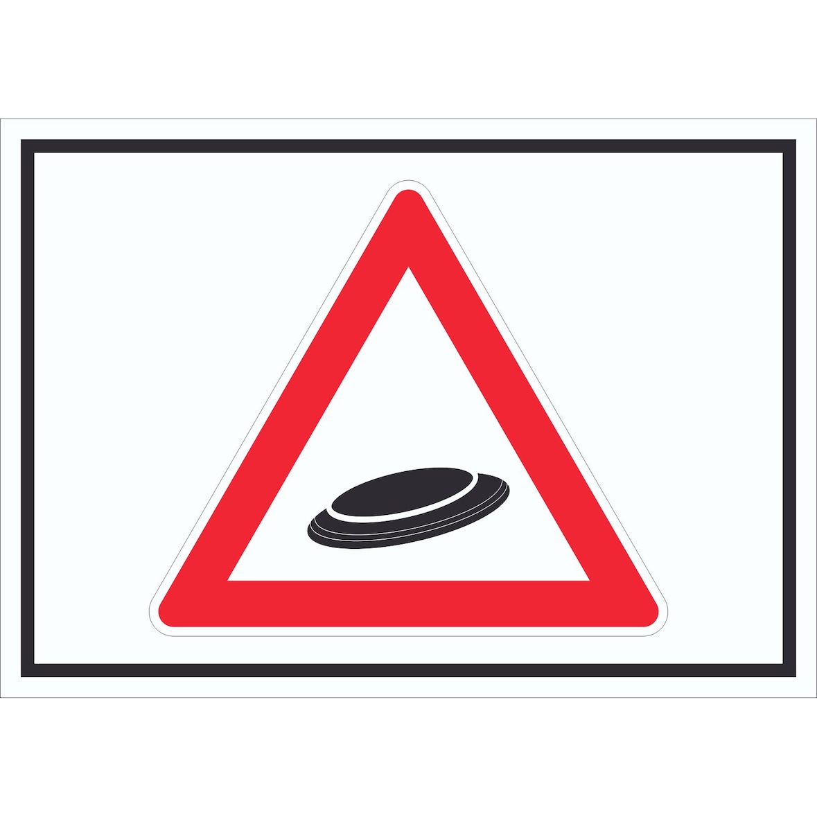 Achtung Frisbee Schild Symbol A3 (297x420mm)