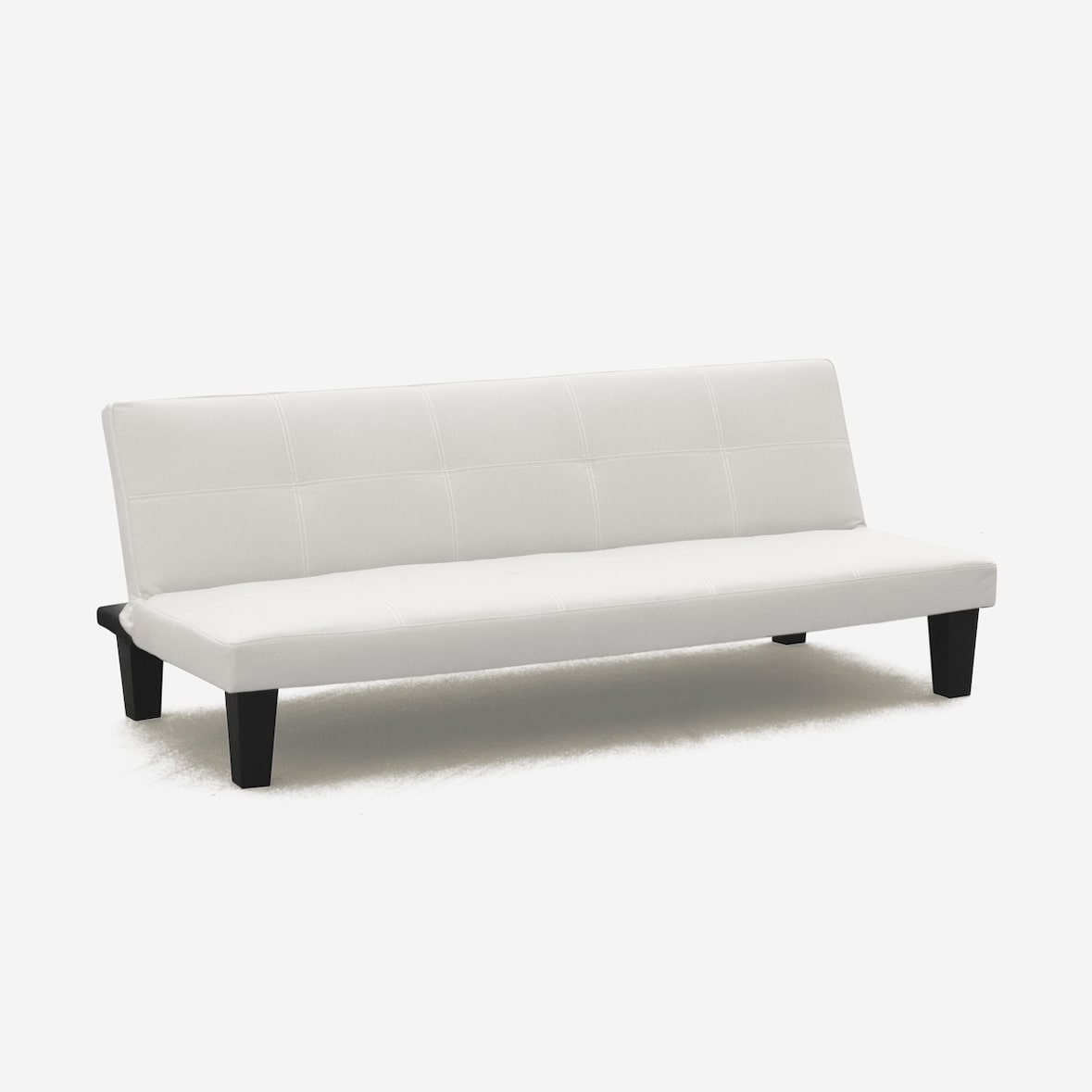 Divano letto pronto letto 3 posti in similpelle economico Topazio - Bianco-DI1706PUB
