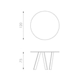 thumbnail of Mesa fija Rondò en cristal templado y patas cromadas grises