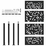 thumbnail of vidaXL Gartentor Schwarz 105x180 cm Stahl Flammen-Design