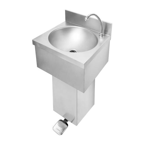 Lavamani acciaio inox comando a pedale cm 40x40x78 RSB088