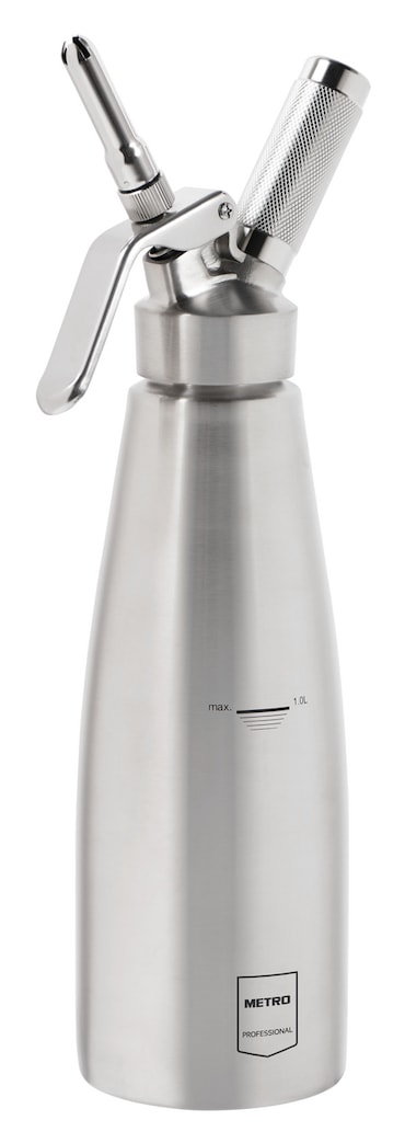 METRO PROFESSIONAL Sifone per panna montata, acciaio inox, Ø 9.3 x 32.3 cm, 1 L, argento