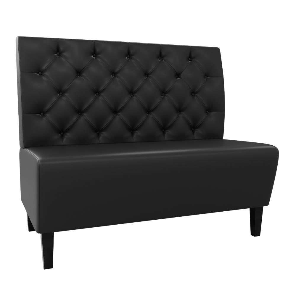 Gastro Sitzbank Paris | 200 cm breit | Kunstleder Schwarz | Chesterfield | Dinerbank